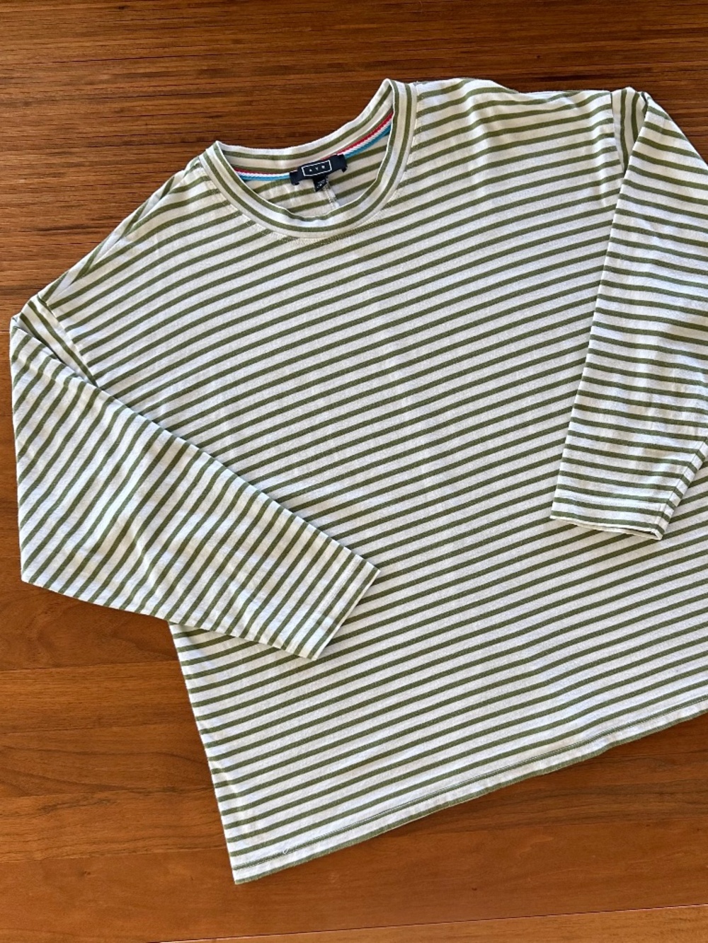 AYR French Fry Tee Olive Green Striped - Small